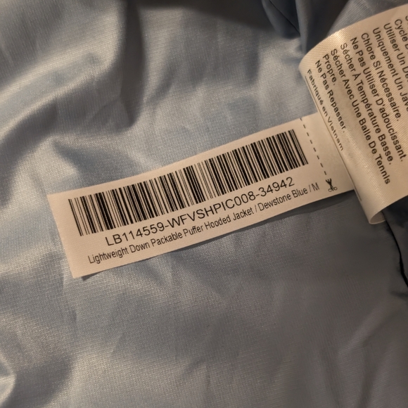 NWOT Quince Blue Lightweight Packable Hooded Puffer Jacket Down Filled Medium - Picture 9 of 11